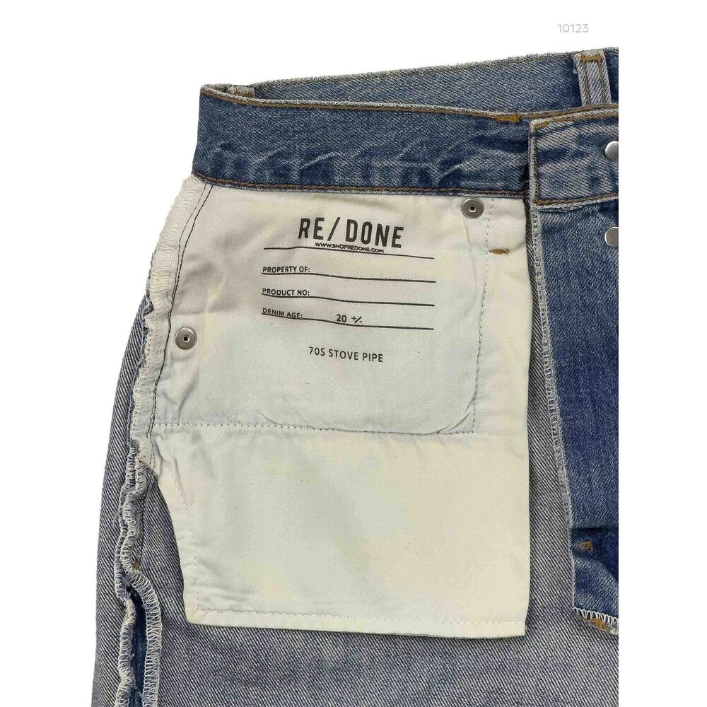 RE/DONE 70s Stove Pipe Jeans 26 Medium Vain Raw Hem 188-3WSTV27-11 - Picture 11 of 11